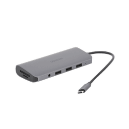 HUB USB-C (Docking Station) 10 en 1 | 3 USB-A 3.0 | USB-C PD Carga 100W | HDMI 4K@30Hz | RJ45 (Gigabit Ethernet) | VGA | Lector Tarjeta SD + Micro SD (TF) Uso Simultaneo | Jack Audio 3.5mm | Carcasa de Aluminio.