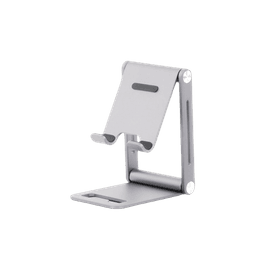 Soporte para Teléfono Celular de Aluminio | Angulo Ajustable | Amplia Compatibilidad con dispositivos de 4.7'' a 7.9'' | Antideslizante | Antiarañazos | Plegable | Color Gris.