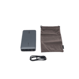 Power Bank de 25000mAh | 3 Salidas 145W Max. | USB-A + 2 USB-C | PD 3.0, QC3.0 | FCP | SCP | Pantalla Inteligente | Carcasa Ignifuga | Color Gris | Incluye Cable USB de 50cm | Carga tu Laptop de Manera Segura.