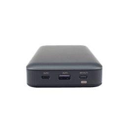 Power Bank de 25000mAh | 3 Salidas 145W Max. | USB-A + 2 USB-C | PD 3.0, QC3.0 | FCP | SCP | Pantalla Inteligente | Carcasa Ignifuga | Color Gris | Incluye Cable USB de 50cm | Carga tu Laptop de Manera Segura.