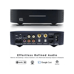 Amplificador una Zona, 2 Canales, 50 W por Canal, con Chromecast, Alexa Cast, Airplay, Spotify Connect: funciona con Google Assist