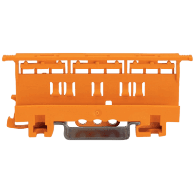 Portador de Montaje de la Serie 221 / 4 mm² / Montaje en Riel DIN-35 y Montaje con Tornillos / Color Naranja / Material PA66 / UL94 V0