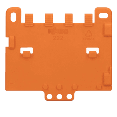 Placa de Retención para Soporte de Montaje / Series 221 o 222 / Ajuste DIN-35 / Datos Mecánicos y Materiales Incluidos