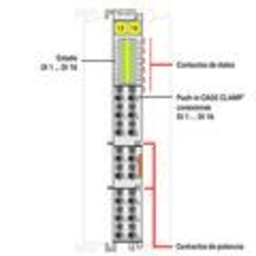Módulo de Entrada Digital WAGO 750-1407 / 16 Canales / 24 V DC / Conmutación Negativa (NPN) / Filtro RC 3 ms / Push-in CAGE CLAMP® / LED Indicador / Aislamiento Galvánico 500 kV