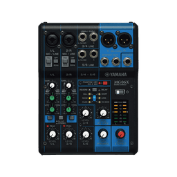 Mezcladora de Audio | 6 Canales | 2 entradas de micro/6 de línea (2 mono + 2 estéreo) | Efectos Integrados | Alimentación Phantom 