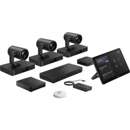 Sistema de Videoconferencia MVC-S98-C5U-004 de Yealink diseñado para Salas Extra Grandes con Triple Cámara Inteligente y Funciones Avanzadas de IA
