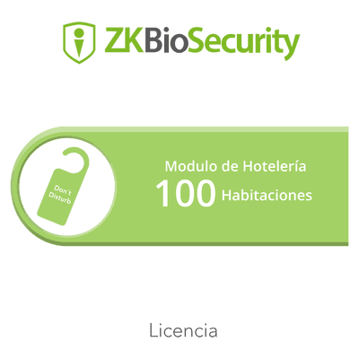 Licencia para ZKBiosecurity para modulo de hoteleria para 100 habitaciones