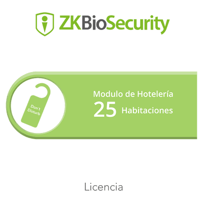Licencia para ZKBiosecurity para modulo de hoteleria para 25 habitaciones