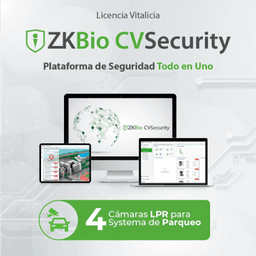 Licencia para ZKBio CVsecurity para modulo de estacionamiento de 4 carriles con camara de reconocimiento de placas