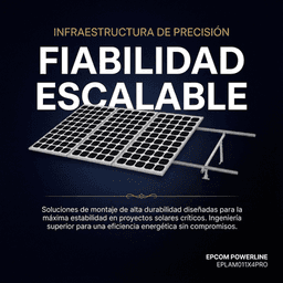 Montaje para Panel Solar, Riel "5" de 4400mm para Módulos con Espesor de 35mm, Velocidad de Viento Máx. 190km/h