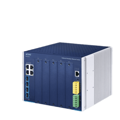 Switch Modular Industrial Capa 3 / 5 Slots / 4 Puertos Gigabit RJ45 / 4 ...
