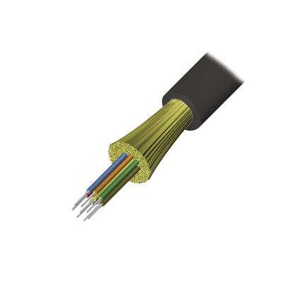 Cable de Fibra Óptica de 12 hilos, Interior/Exterior, Tight Buffer, No Conductiva (Dielectrica), Riser, Multimodo OM3 50/125 optimizada, 1 Metro